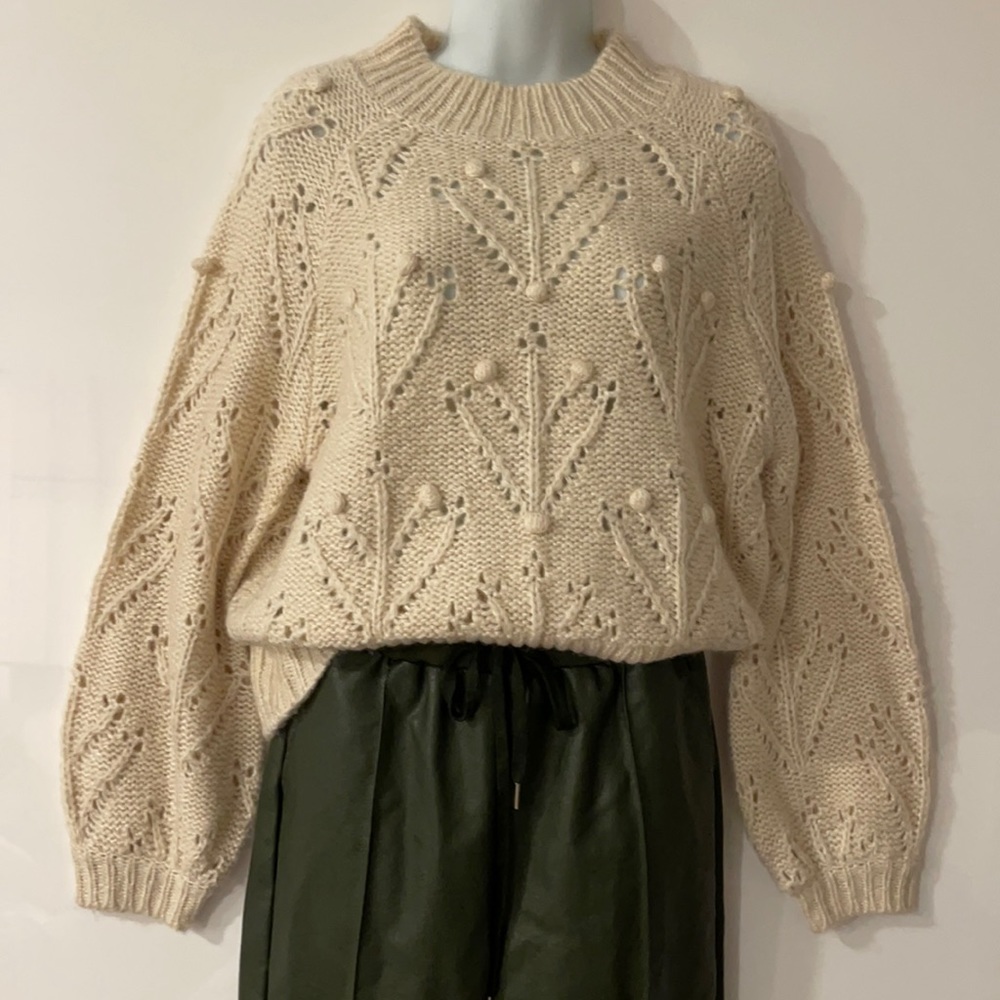 SilverFlint Pom pom pullover knit sweaters S